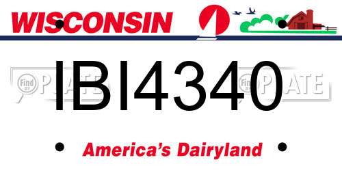 IBI4340 Wisconsin License Plate