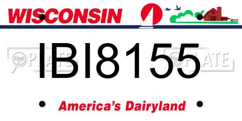 IBI8155 Wisconsin License Plate