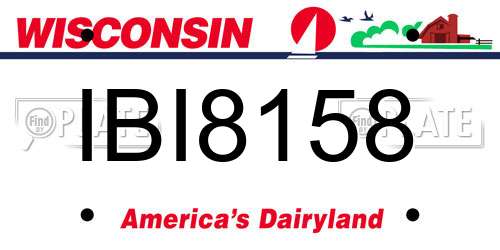 IBI8158 Wisconsin License Plate