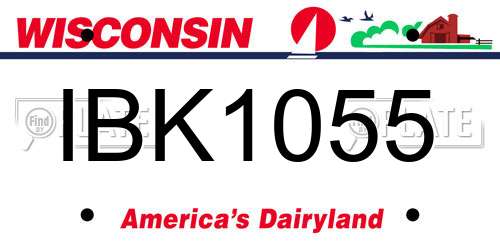 IBK1055 Wisconsin License Plate