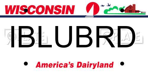 IBLUBRD Wisconsin License Plate