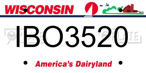 IBO3520 Wisconsin License Plate