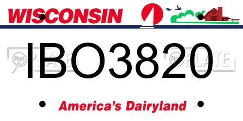 IBO3820 Wisconsin License Plate