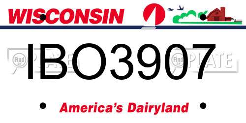 IBO3907 Wisconsin License Plate