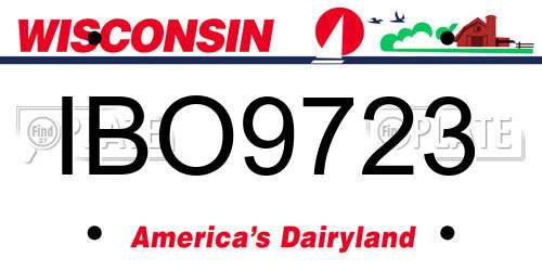 IBO9723 Wisconsin License Plate