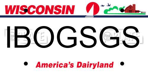 IBOGSGS Wisconsin License Plate