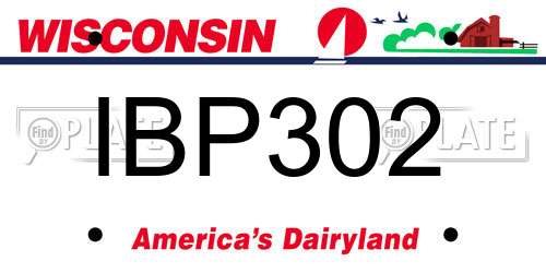 IBP302 Wisconsin License Plate