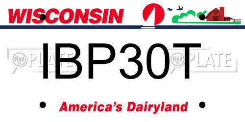 IBP30T Wisconsin License Plate