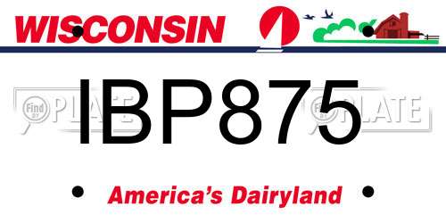 IBP875 Wisconsin License Plate