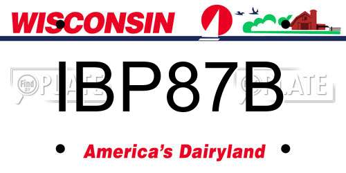 IBP87B Wisconsin License Plate