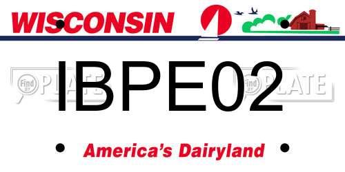IBPE02 Wisconsin License Plate