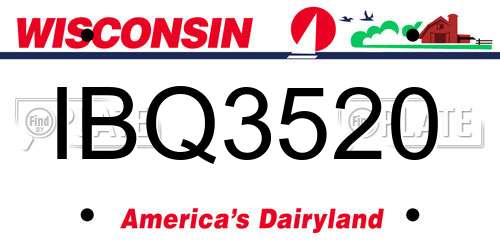 IBQ3520 Wisconsin License Plate