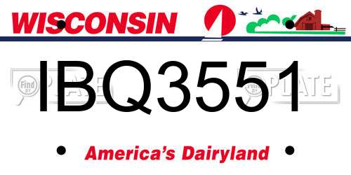 IBQ3551 Wisconsin License Plate