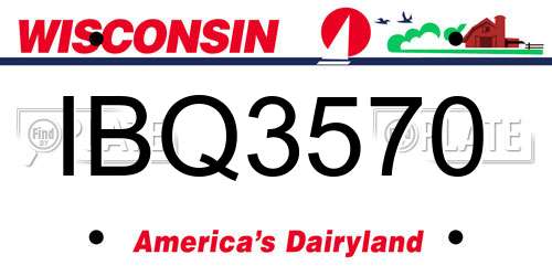 IBQ3570 Wisconsin License Plate
