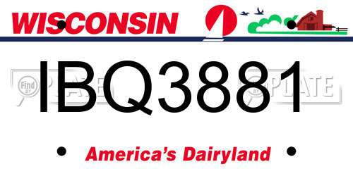 IBQ3881 Wisconsin License Plate