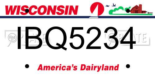 IBQ5234 Wisconsin License Plate