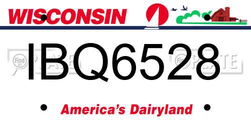 IBQ6528 Wisconsin License Plate