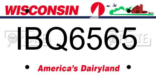 IBQ6565 Wisconsin License Plate