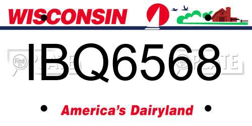 IBQ6568 Wisconsin License Plate