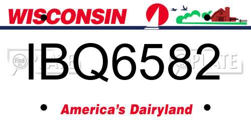 IBQ6582 Wisconsin License Plate