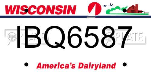 IBQ6587 Wisconsin License Plate