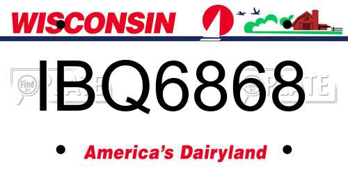 IBQ6868 Wisconsin License Plate