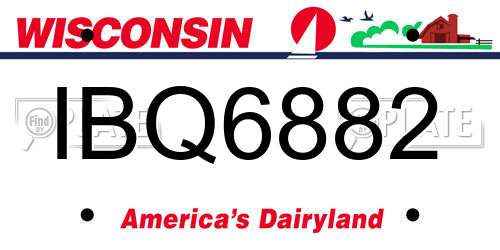 IBQ6882 Wisconsin License Plate
