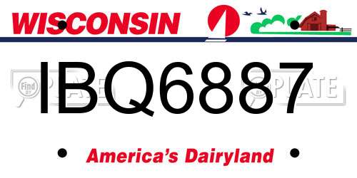 IBQ6887 Wisconsin License Plate
