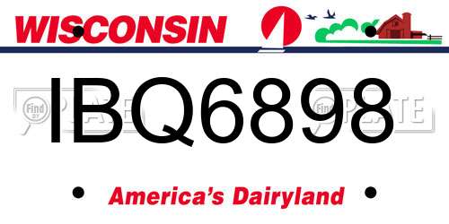 IBQ6898 Wisconsin License Plate