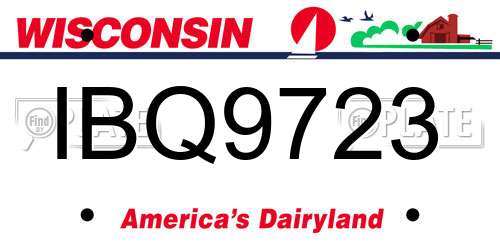 IBQ9723 Wisconsin License Plate