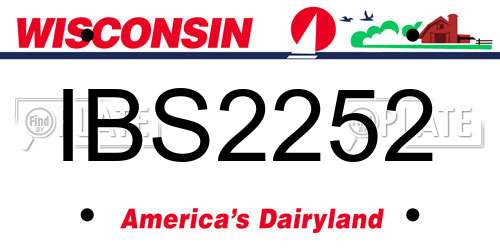 IBS2252 Wisconsin License Plate