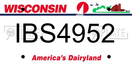 IBS4952 Wisconsin License Plate