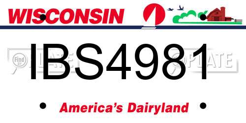 IBS4981 Wisconsin License Plate