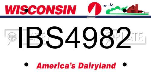 IBS4982 Wisconsin License Plate