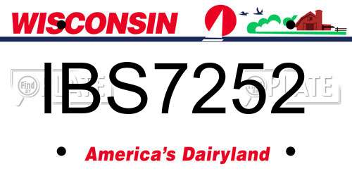 IBS7252 Wisconsin License Plate