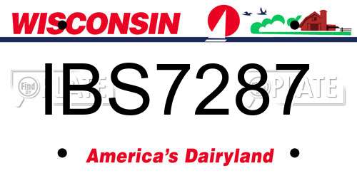 IBS7287 Wisconsin License Plate