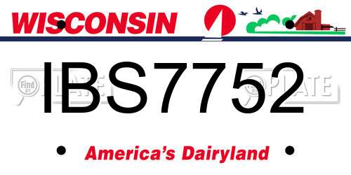 IBS7752 Wisconsin License Plate