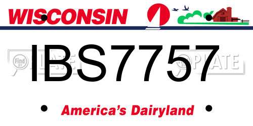 IBS7757 Wisconsin License Plate