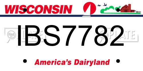 IBS7782 Wisconsin License Plate