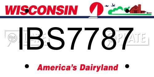 IBS7787 Wisconsin License Plate