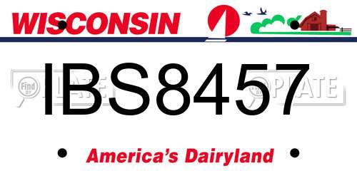 IBS8457 Wisconsin License Plate