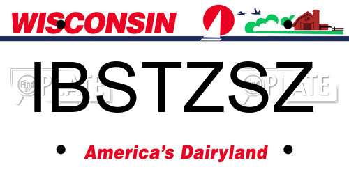 IBSTZSZ Wisconsin License Plate