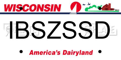 IBSZSSD Wisconsin License Plate