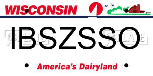 IBSZSSO Wisconsin License Plate