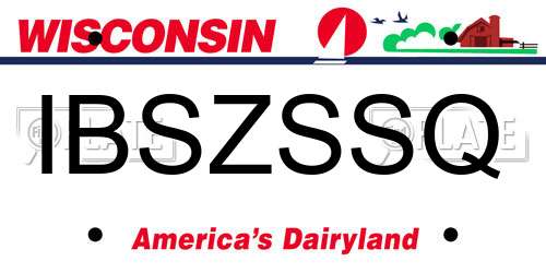 IBSZSSQ Wisconsin License Plate