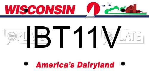 IBT11V Wisconsin License Plate
