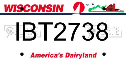 IBT2738 Wisconsin License Plate