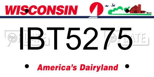 IBT5275 Wisconsin License Plate