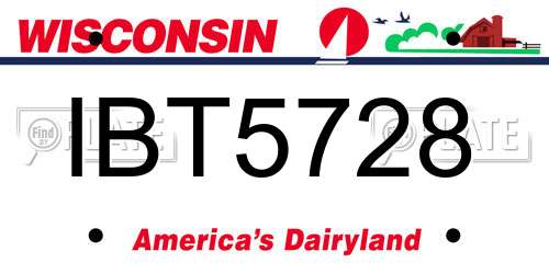 IBT5728 Wisconsin License Plate