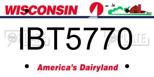 IBT5770 Wisconsin License Plate